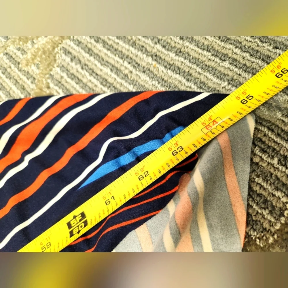Striped Maxi Skirt With Ties. Custom Cut & Sewn. Mannequin Worn Only. - Picture 12 of 16